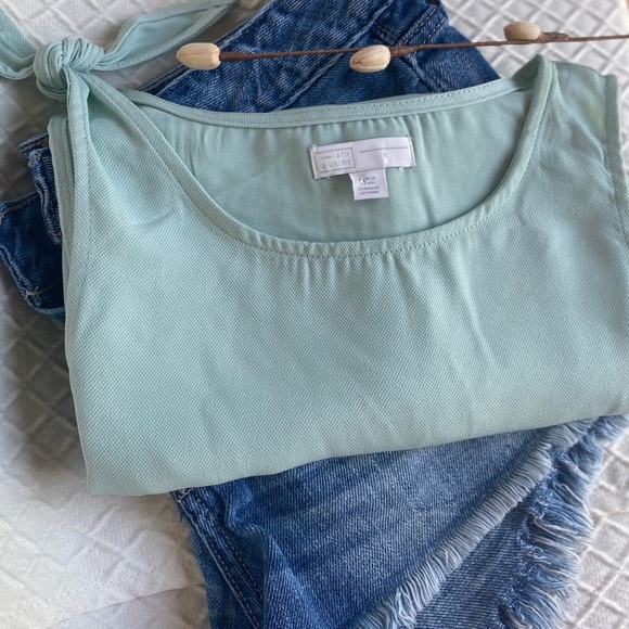 14th & Union sea foam green/blue sleeveless tank. Medium. Tie detailing. NWT. - Picture 7 of 11